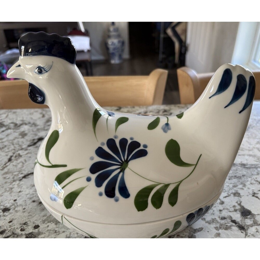 Dansk Chicken Rooster Sage Song Design Covered Casserole Bird Porcelain